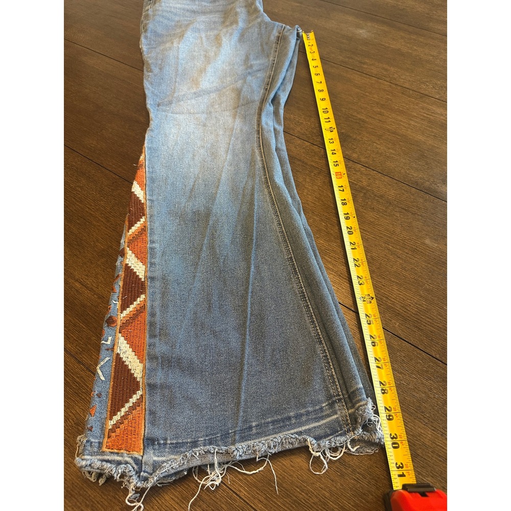 EST 1946 Denim Flare Jeans Embellished Boho Geometric Print Plus Size 18W - Picture 7 of 8